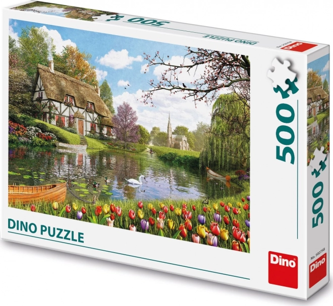 Puzzle Chata Lângă Lac 500 De Piese