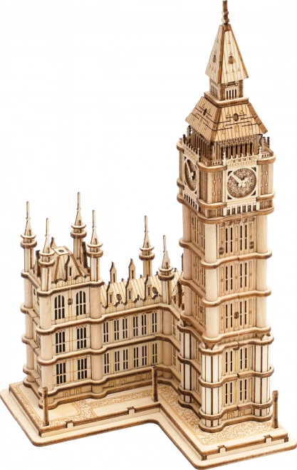 Puzzle 3D din lemn turn cu ceas Big Ben luminos