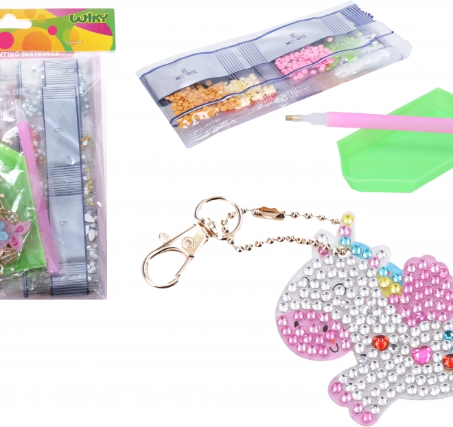 Set Creativ Brelocuri cu Pietricele de Diamant, 5 buc
