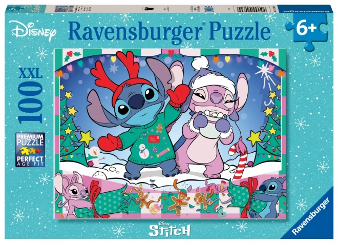 Puzzle 100 de piese Stitch Crăciun Disney