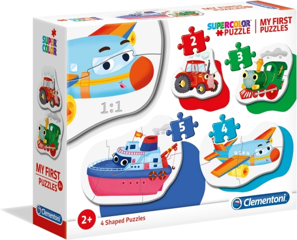 Primele mele puzzle-uri Mijloace de transport 4 în 1 (2–5 piese) CLEMENTONI