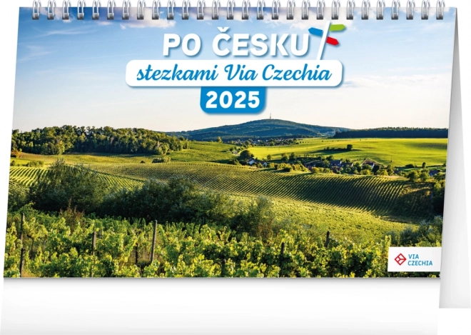 Calendar de birou cărări Via Czechia 2025