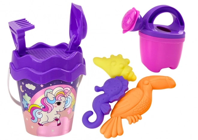 set de joacă în nisip unicorn violet