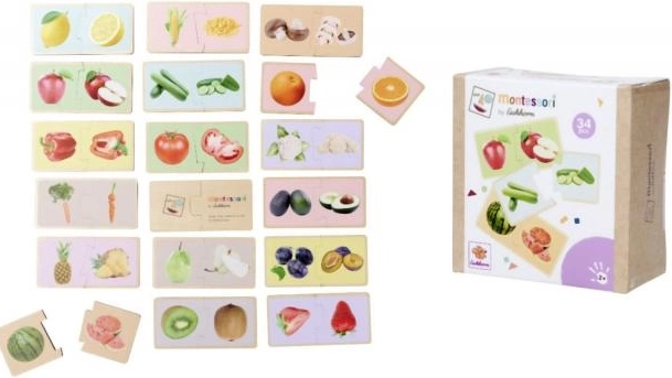 Puzzle Montessori fructe și legume