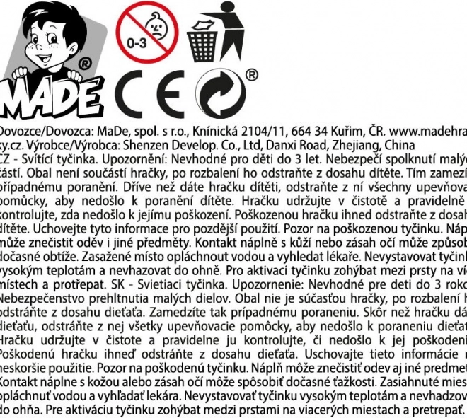 Bețe luminoase în tub
