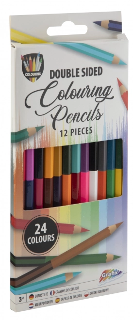 Creioane colorate duble Duo 12 buc
