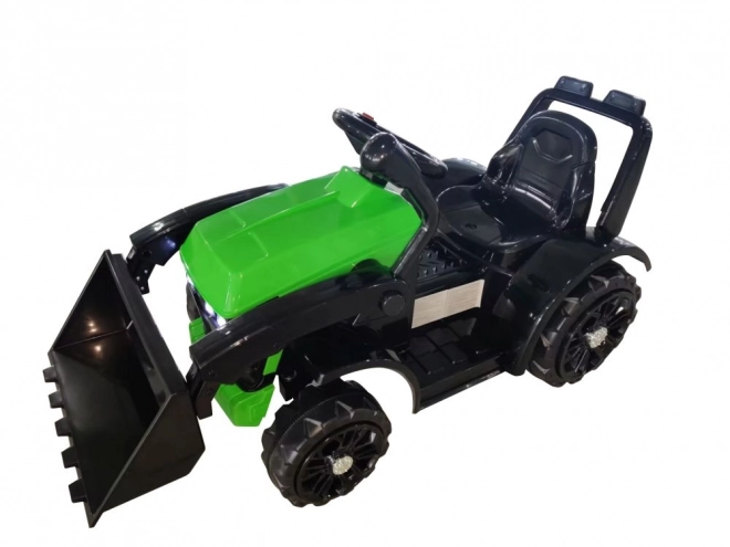 Tractor electric verde cu claxon și lopețică