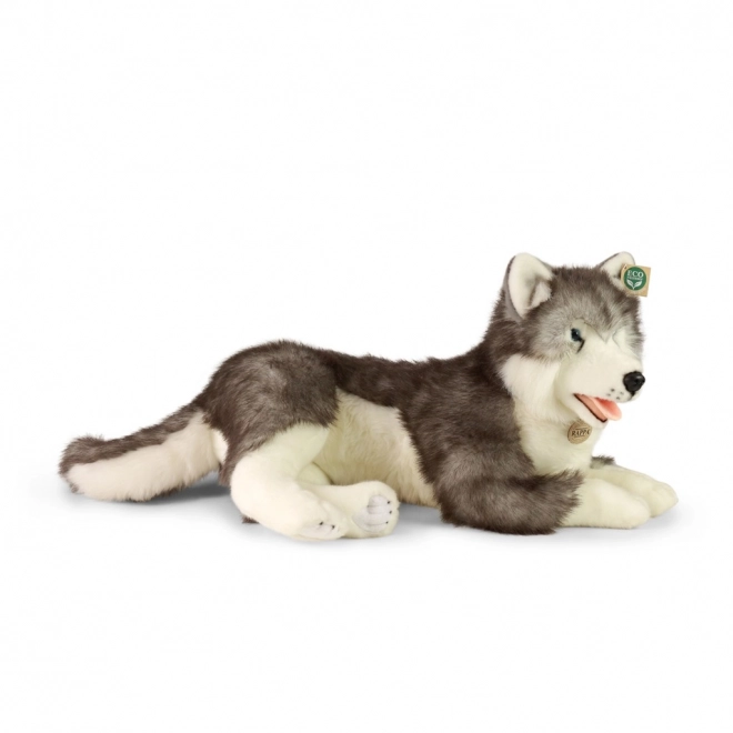 Câine Husky din pluş ECO-FRIENDLY de 60 cm