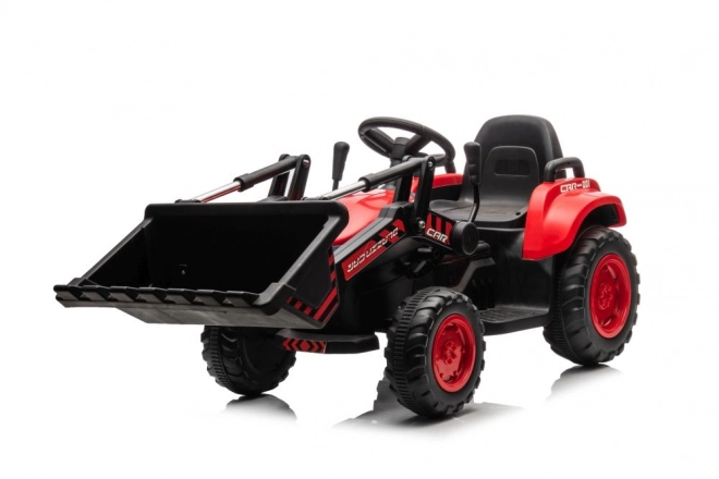 Tractor roșu pentru copii cu acumulator reîncărcabil și cupă