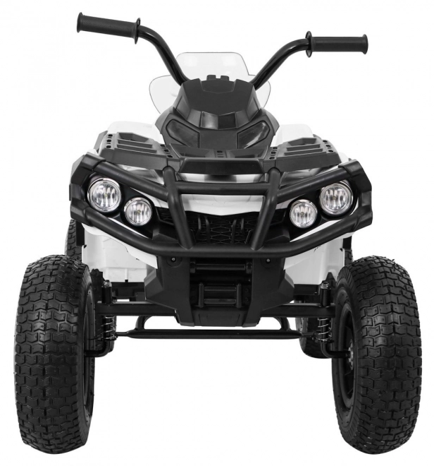 Baterie pentru copii ATV Air Quad Alb + roți gonflabile + radio MP3 + pornire gratuită