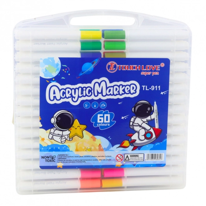 Set de markere acrilice în organizator
