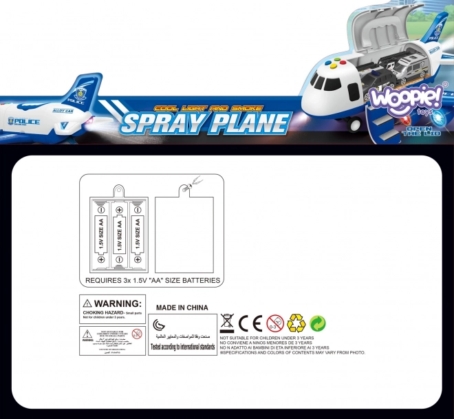 Avion interactiv de poliție cu funcție de aburi WOOPIE
