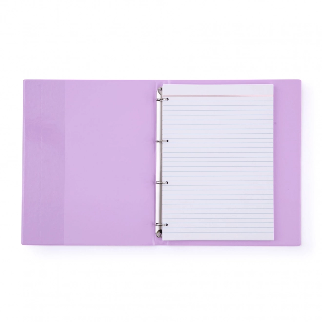 mapă cu inele A4 din PVC pastel violet