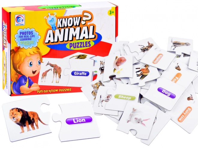 Puzzle educative limba engleză animale