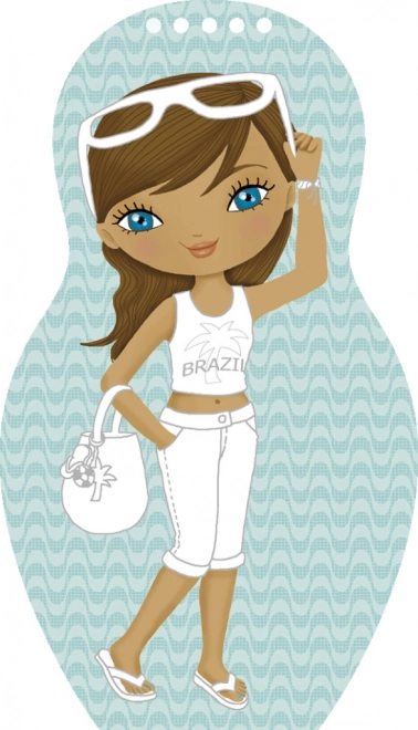 Obliekame papusile braziliene Isabela - Carte de Colorat