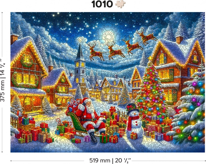 Puzzle din lemn Drumul festiv al lui Moș Crăciun