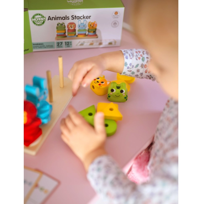 Piramidă Montessori cu animăluțe Woopie Green