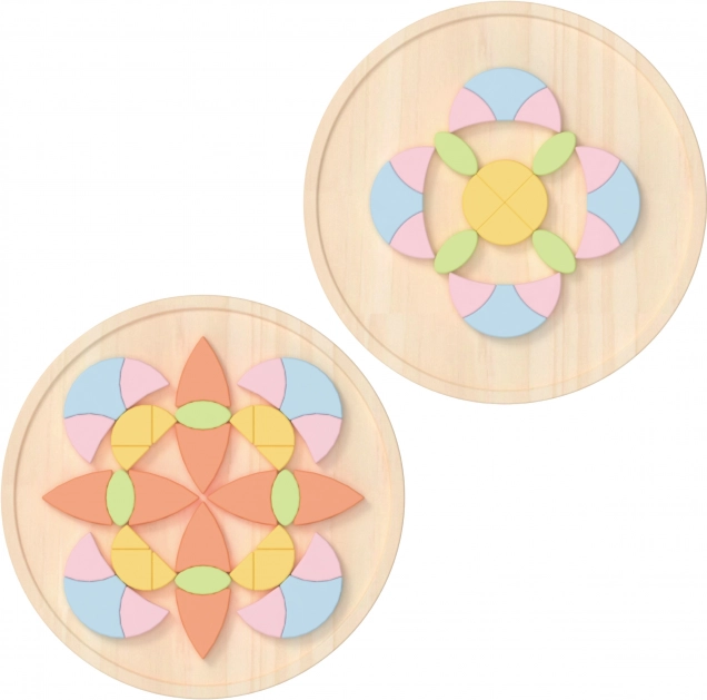 Mandala pastelată Montessori mozaic flori