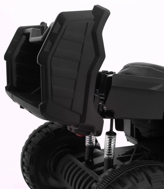 ATV XL 2,4GHz baterie pentru copii negru/verde + telecomandă + tracțiune 4x4 + suport bagaje + pornire lentă + EVA + LED audio