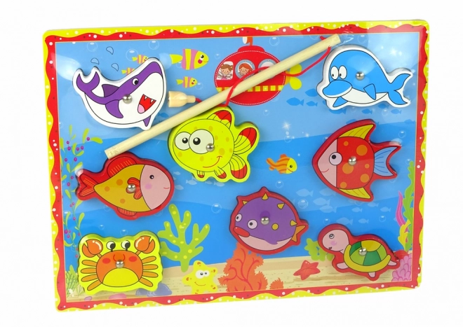 Set de pescuit magnetic din lemn pentru copii