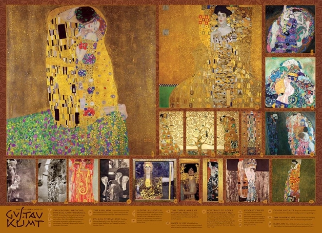 Puzzle vârsta de aur a lui Gustav Klimt 1000 de piese