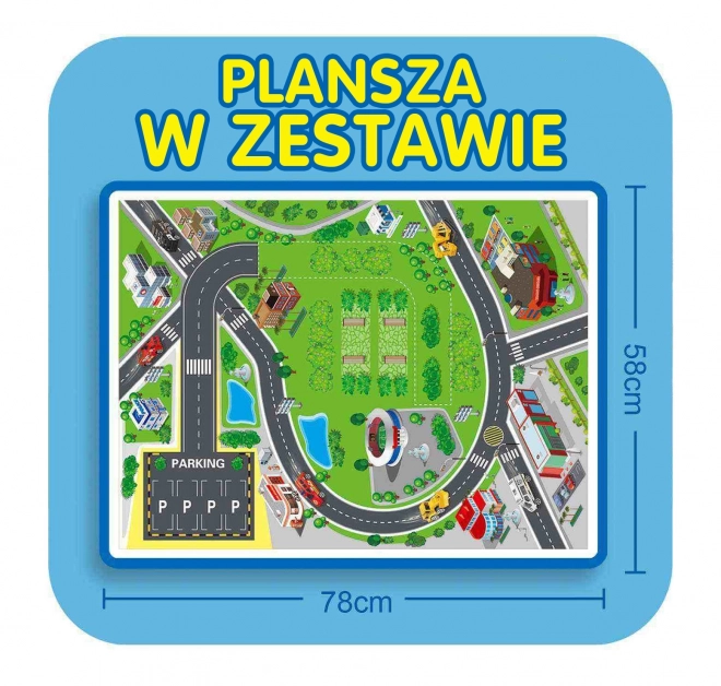 Parcare spirală pentru mașinuțe de pompieri Woopie