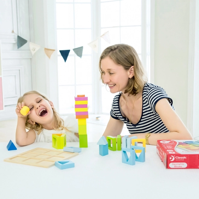 Joc educativ din lemn Montessori 5 în 1: Potrivire a formelor și numărare
