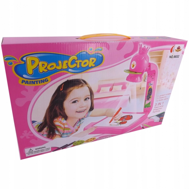 Proiector de desenat Prințesă 3 în 1 - Roz - 25 x 14,5 x 19,5 cm