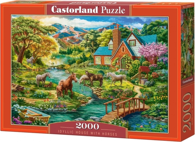 Puzzle Casă Idilică cu Cai 2000 piese