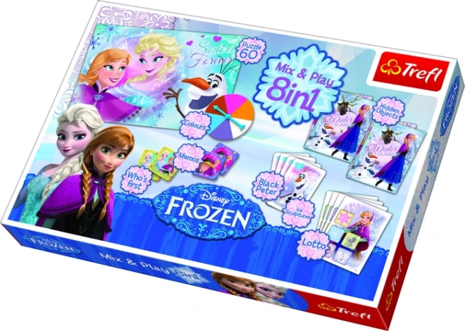 set de jocuri și puzzle 8 în 1 Frozen