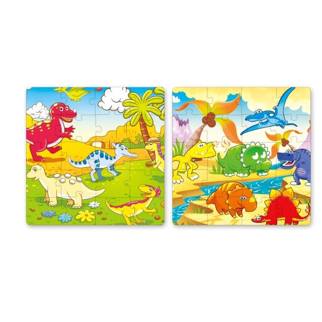 Două scene de puzzle într-o singură carte