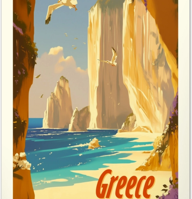 Calendar de perete Afișe vintage Paradisuri tropicale 2026
