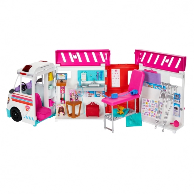 Set de joacă Barbie Ambulanță și Clinică 2 în 1