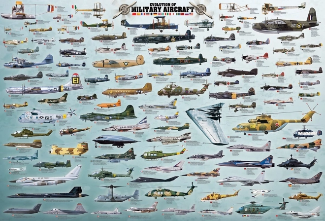 Puzzle Eurographics Avioane Militare 2000 Piese