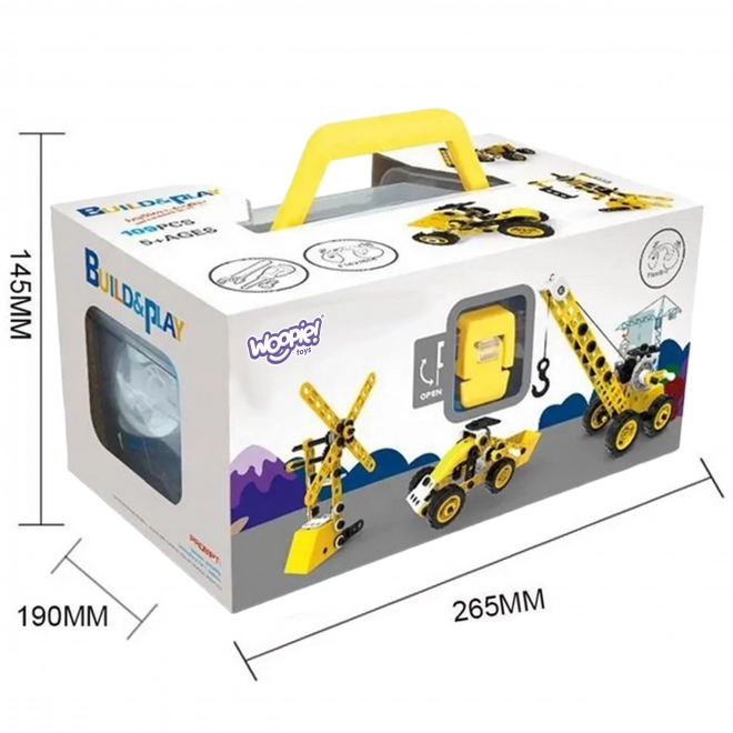 Set construcție vehicule 8 în 1 WOOPIE