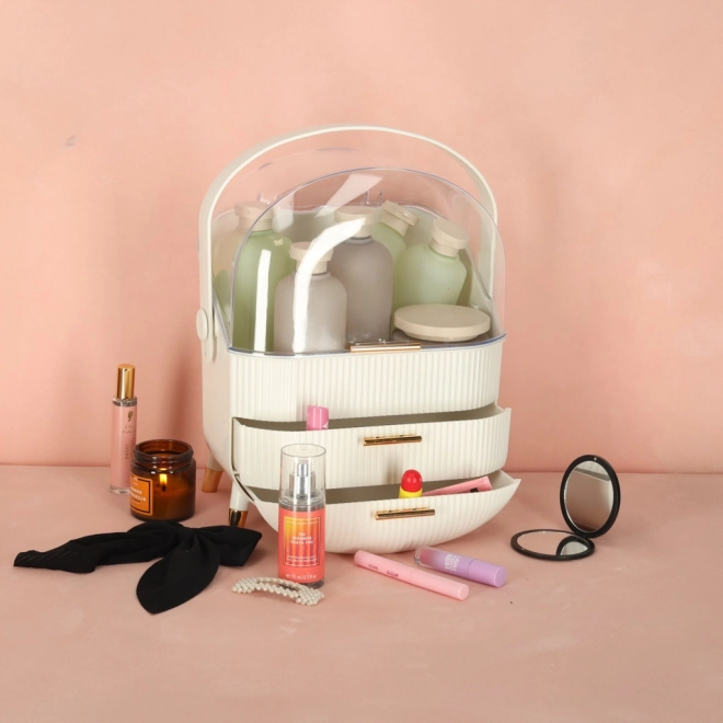 organizer cosmetic alb cu sertare