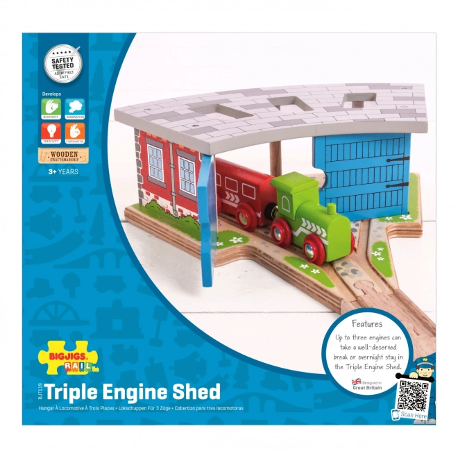 Depoul triplu cu porți Bigjigs Rail