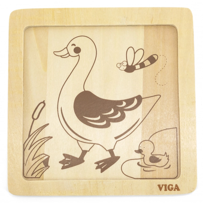 Puzzle din lemn cu rățușcă Viga