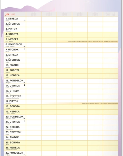 Calendar perete Planificator de Familie XXL 2026