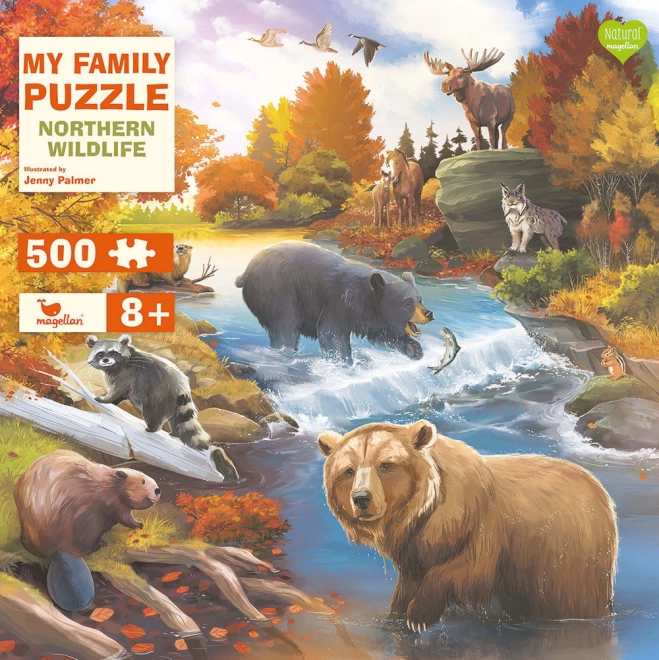 Puzzle de familie Magellan - Fauna sălbatică a nordului, 500 de piese