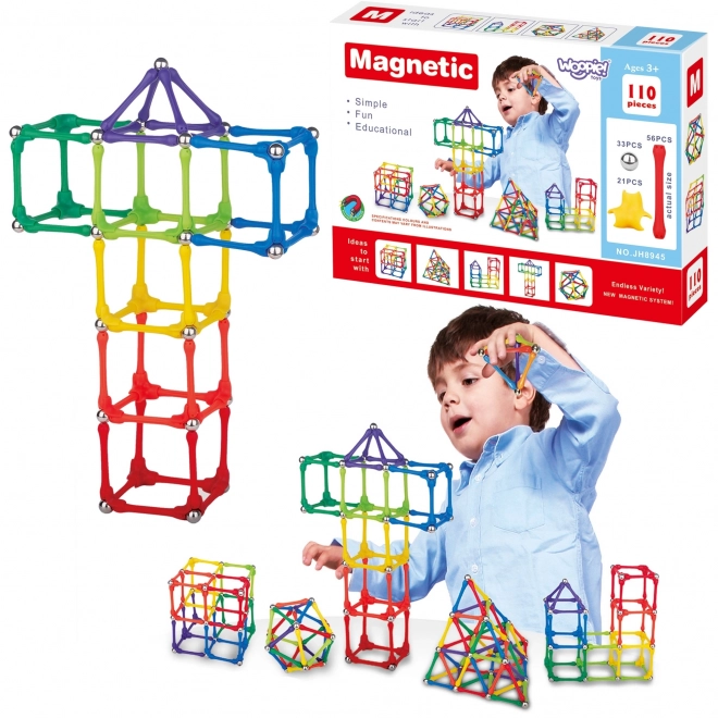 Construcție magnetică Woopie cu 110 piese