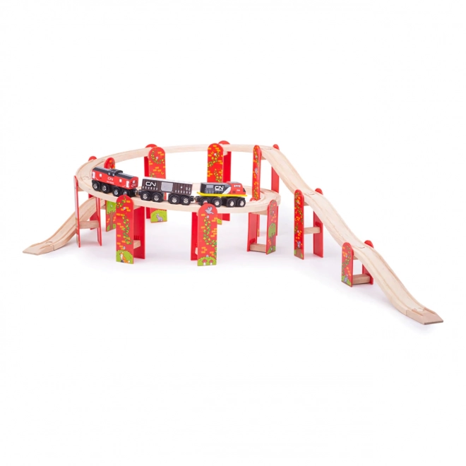 Set de șine cu mai multe niveluri Bigjigs Rail