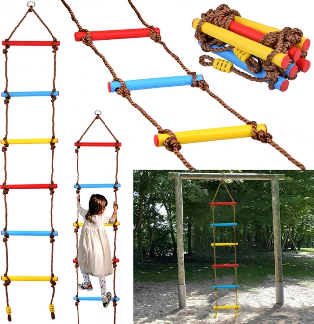 Scară din frânghie colorată pentru copii