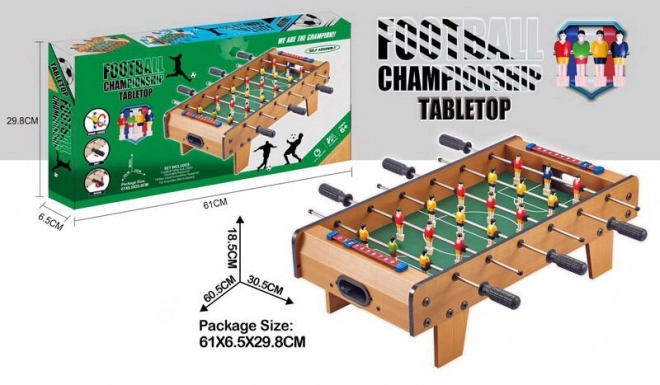 Fotbal de masă din lemn 60,5x30,5x18,5 cm