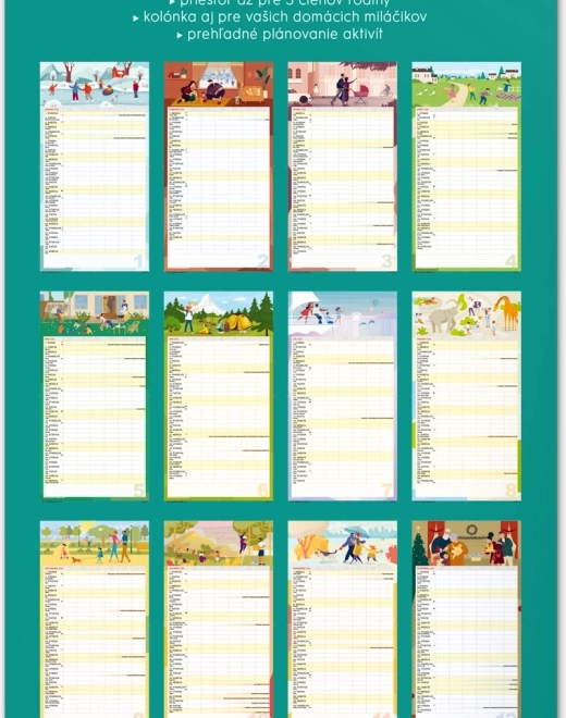 Calendar perete Planificator de Familie XXL 2026