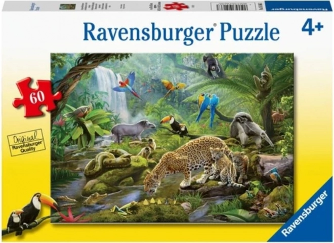 Puzzle Ravensburger Animale în junglă 60 piese