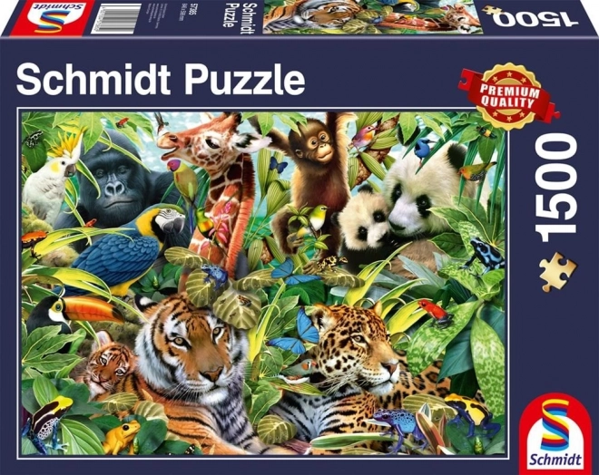 Puzzle cu Regatul Colorat al Animalelor - 1500 piese