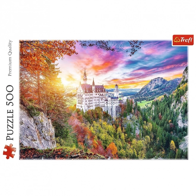 Puzzle 500 piese cu vedere la Castelul Neuschwanstein, Germania