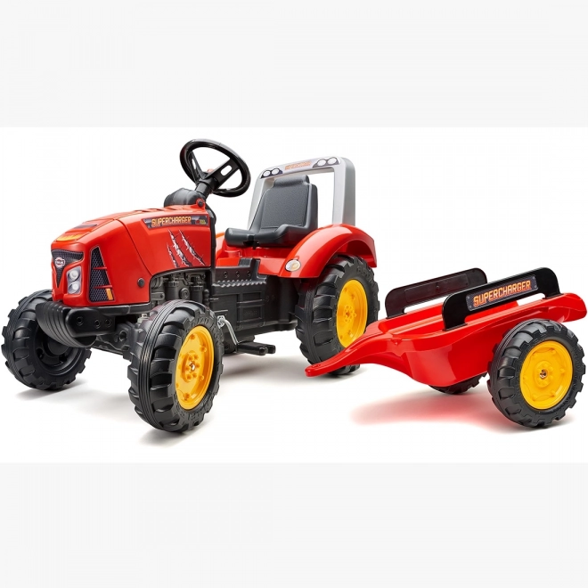Tractor cu pedale Red Supercharger cu remorcă deschidere Falk