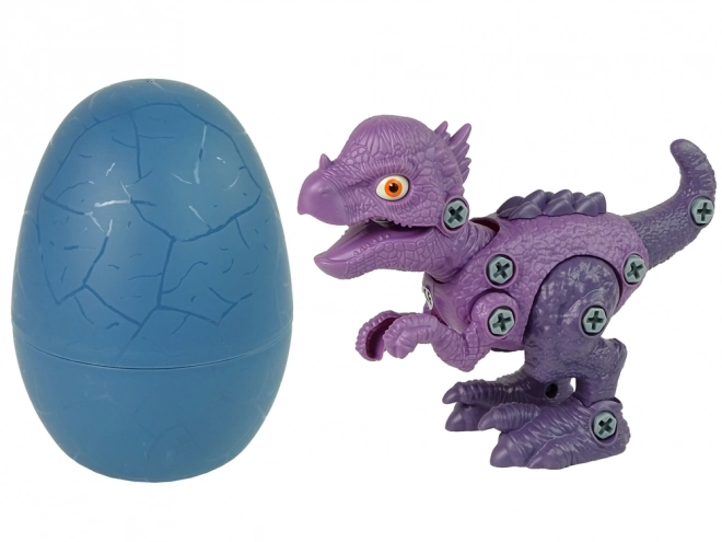 Set de construcție dinozaur Stygimoloch cu ou și șurubelniță violet